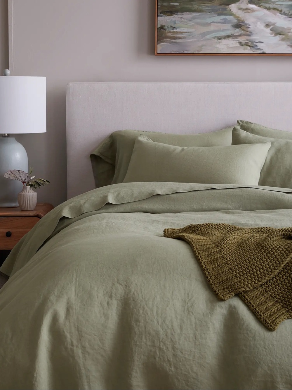NEW QUINCE KING $215 Willowleaf Duvet SET WITH shams